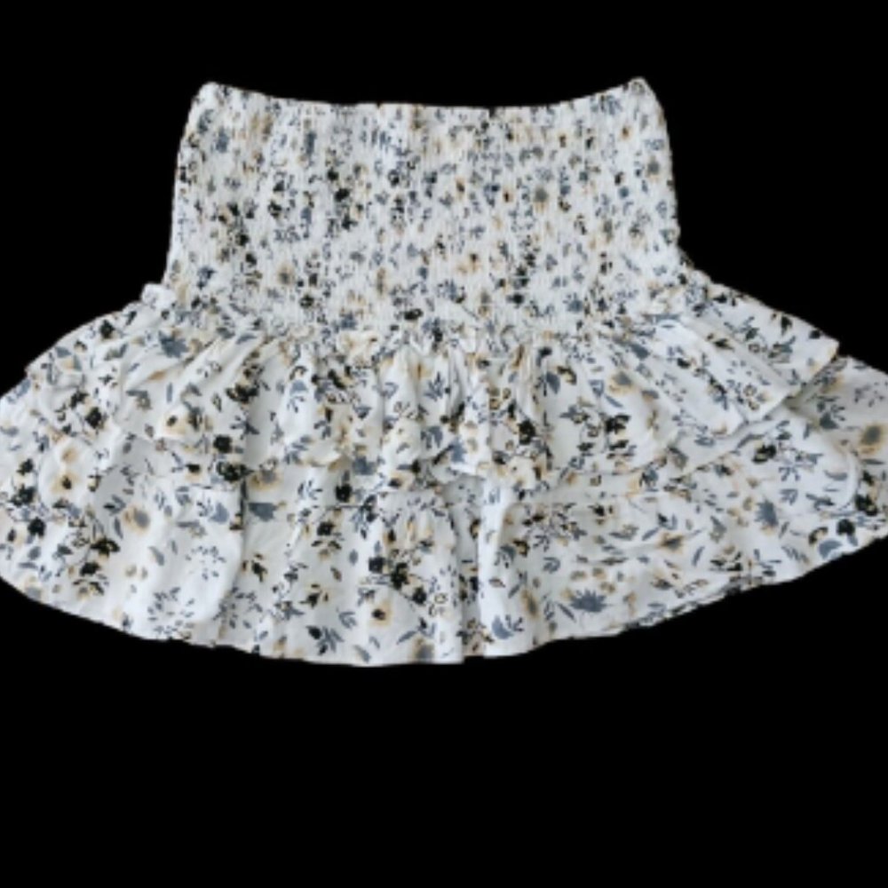 Skylar + Madison Skirt Size Small W20" Women Casual Elastic Waist Floral Print - Picture 3 of 8